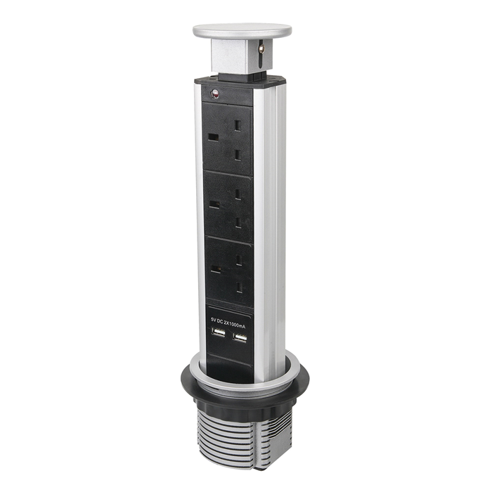 Upp Socket Pop-Up Tower Sockets with built-in USB Charging